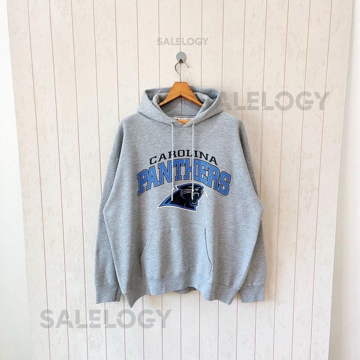 Vintage 90s Carolina Panthers Hoodie Lee Sport NFL Gray Sweatshirt_926
