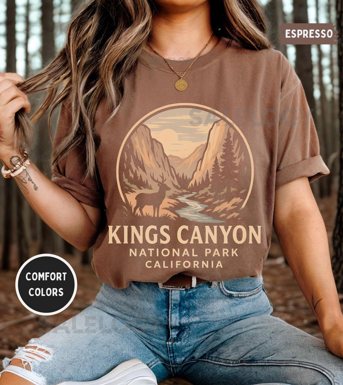 Vintage Kings Canyon National Park T-shirt Comfort Colors Tee for Outdoor Enthusiasts Unisex Garment-Dyed Shirt Retro National Park gift_423