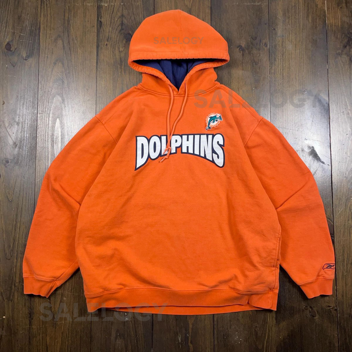 Vintage 1990s Miami Dolphins NFL American Football Hoodie Sweatshirt size Large see measurements_593