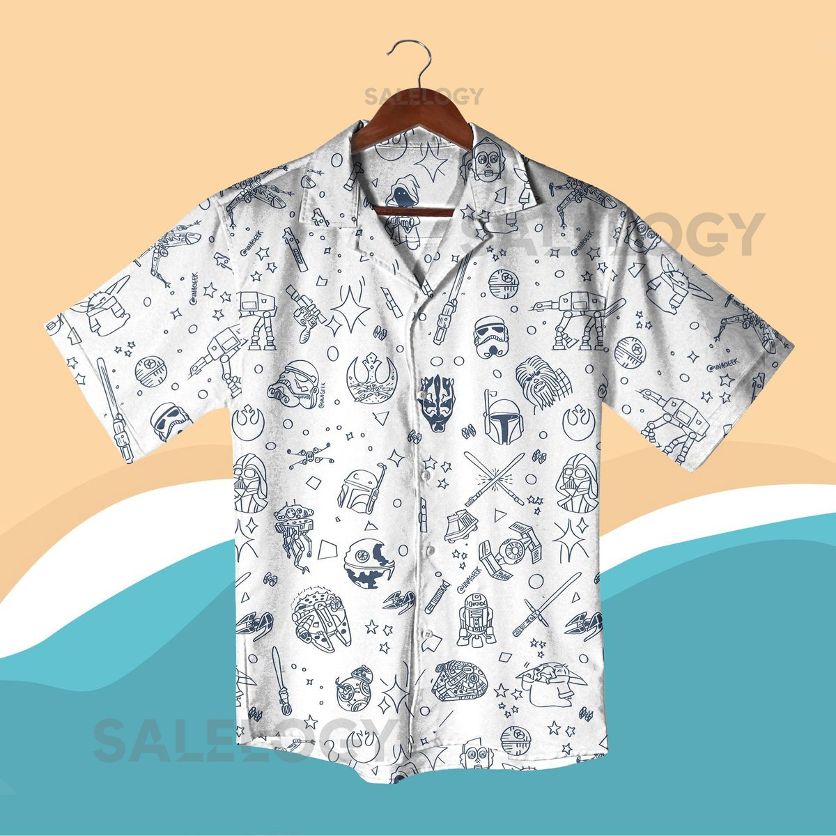 Star - Wars Hawaiian Shirt Funny Star - Wars Women Men's Summer Button Down Shirt Shorts Galaxy Character Loungewear Gift Beach Shirt_248