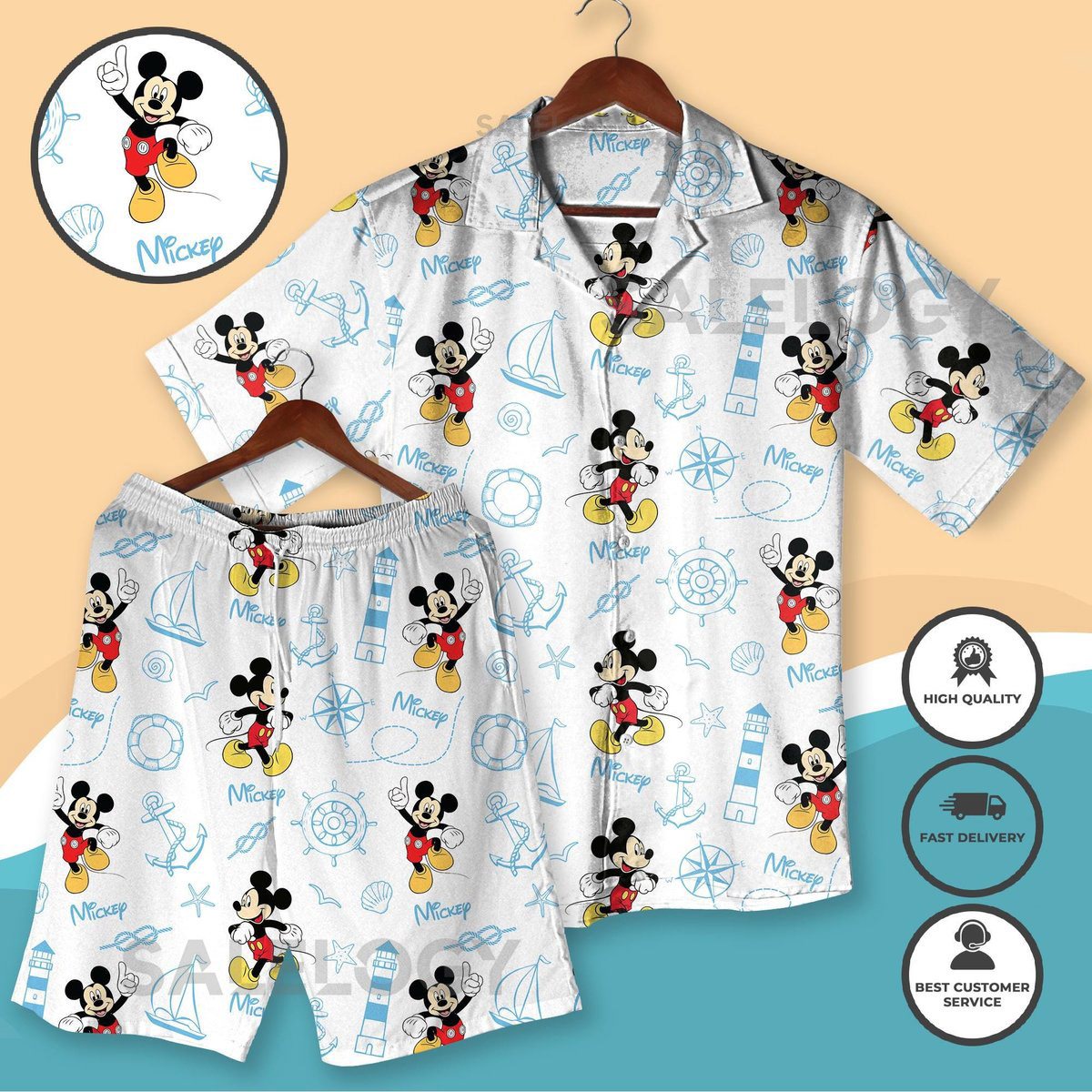 Mickey Mouse Hawaiian Shirt Family Vacation Outfit Summer Beachwear Mickey Cartoon Character Resort Wear Family Trip Apparel Mickey fan_177