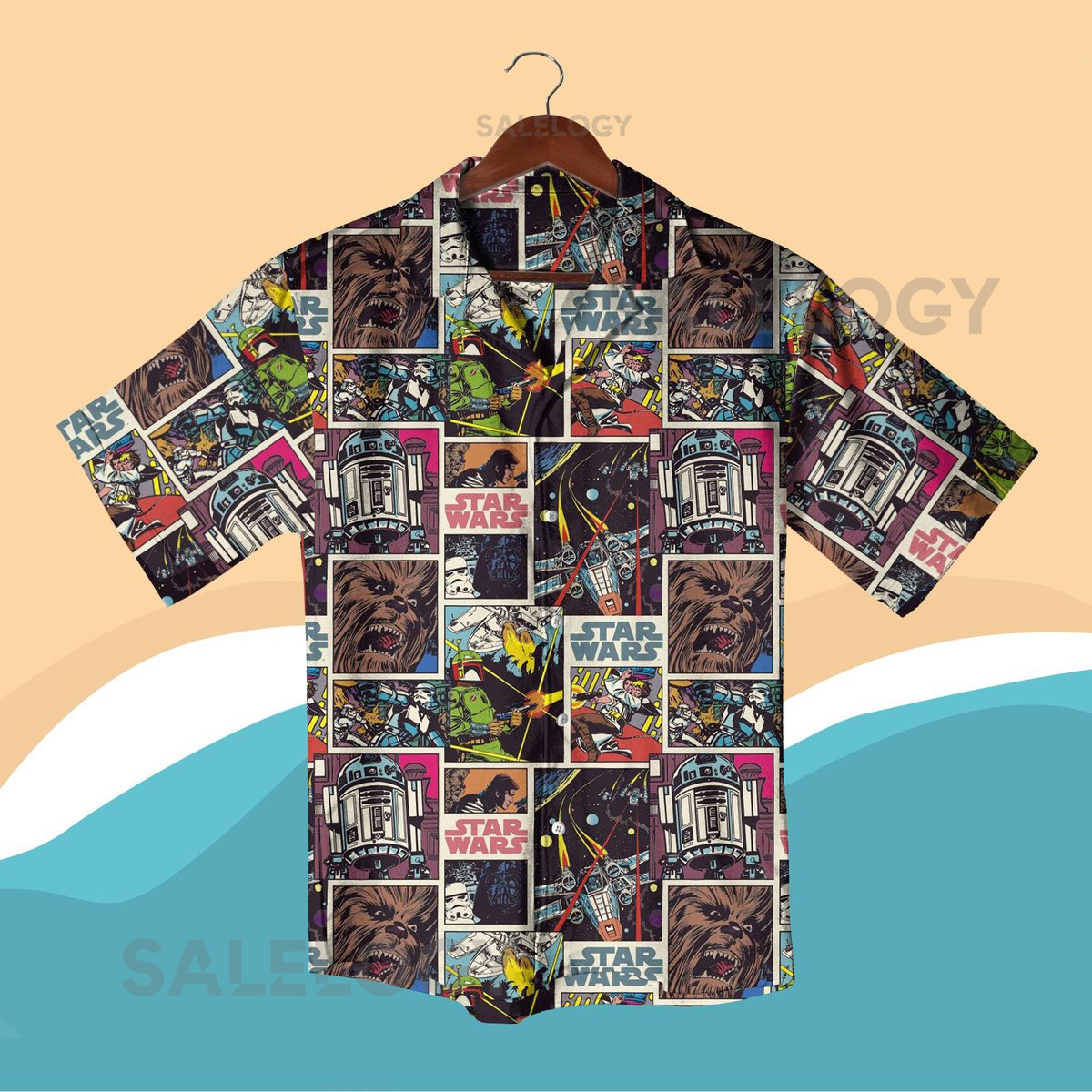 Star - Wars Comic Hawaiian Shirt Vintage Sci-Fi Beach Outfit Retro Movie Fan Apparel Geek Summer Vacation Clothes Hawaiian Shirt gifts_247