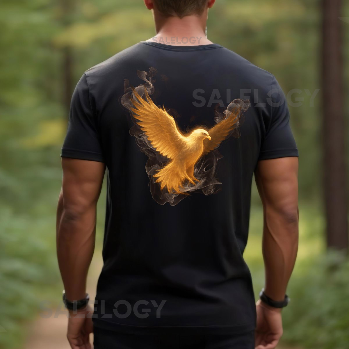Fair Trade Phoenix Flames Unisex T-Shirt Firey Eagle Tee Cool Biker Shirt Grungy Guy Shirt Flames Shirt_154