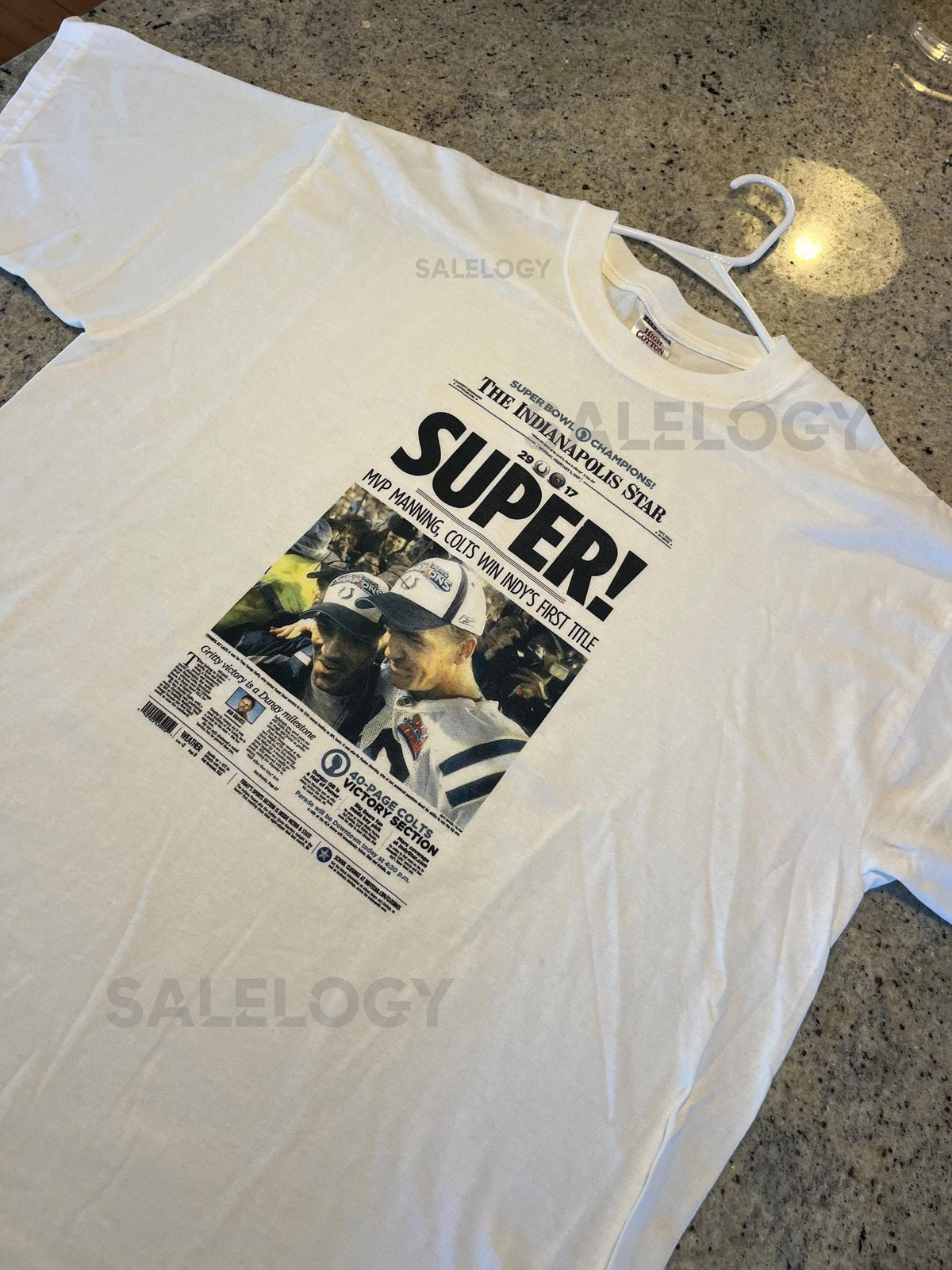 Vintage Indianapolis Colts Super Bowl Champions Indy Star T Shirt Size Extra Large XL Peyton Manning Tony_985