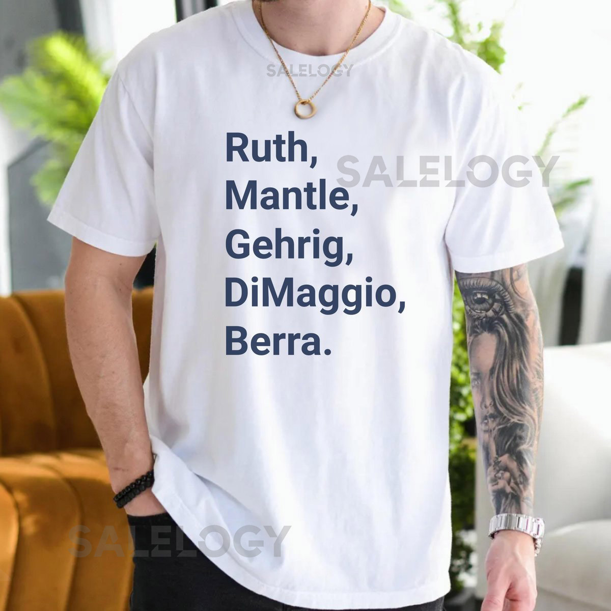 New York Yankees Baseball Legends T-Shirt Ruth Mantle Gehrig DiMaggio Berra_25