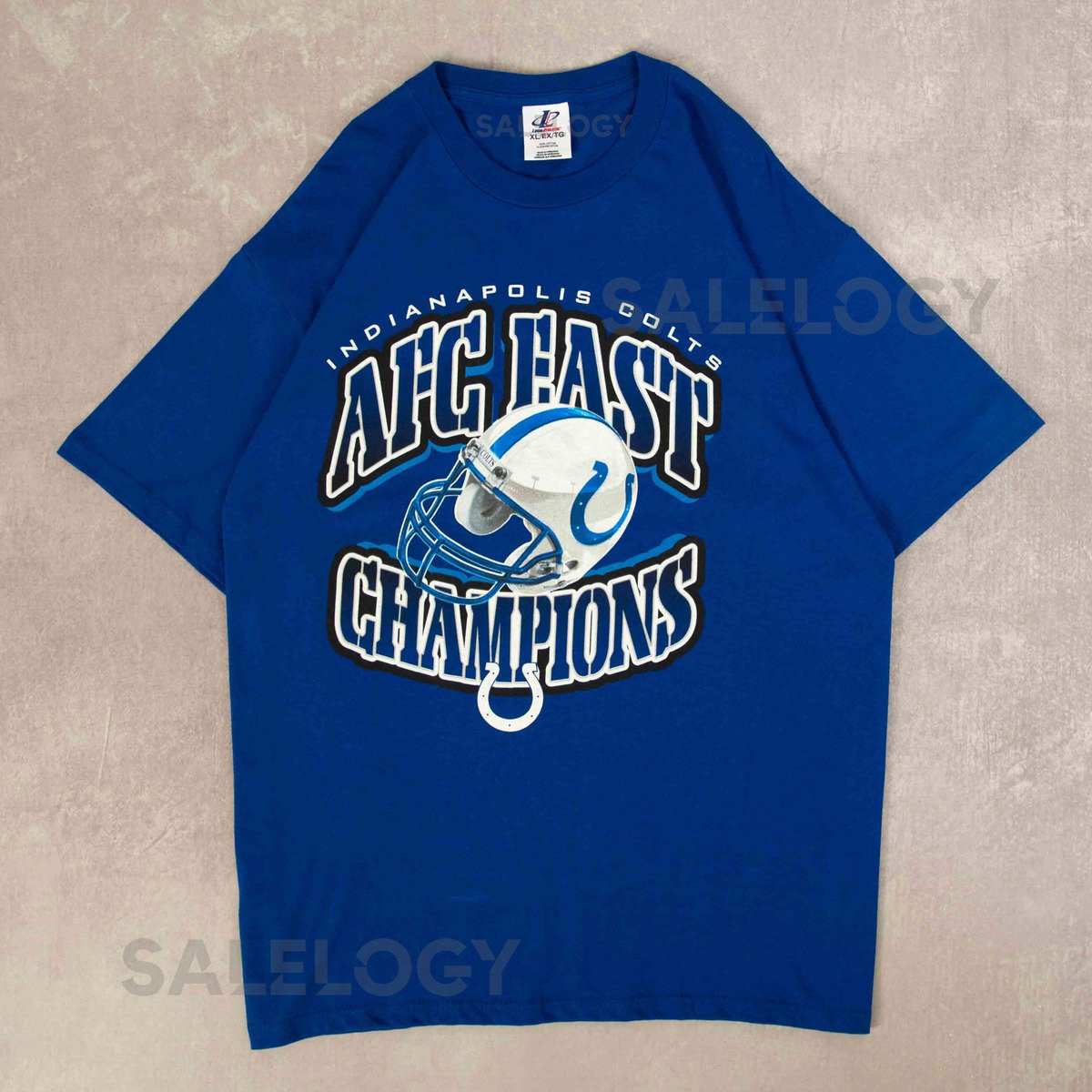 Vintage Indianapolis Colts T-Shirt XL Men's Blue American Fo_992