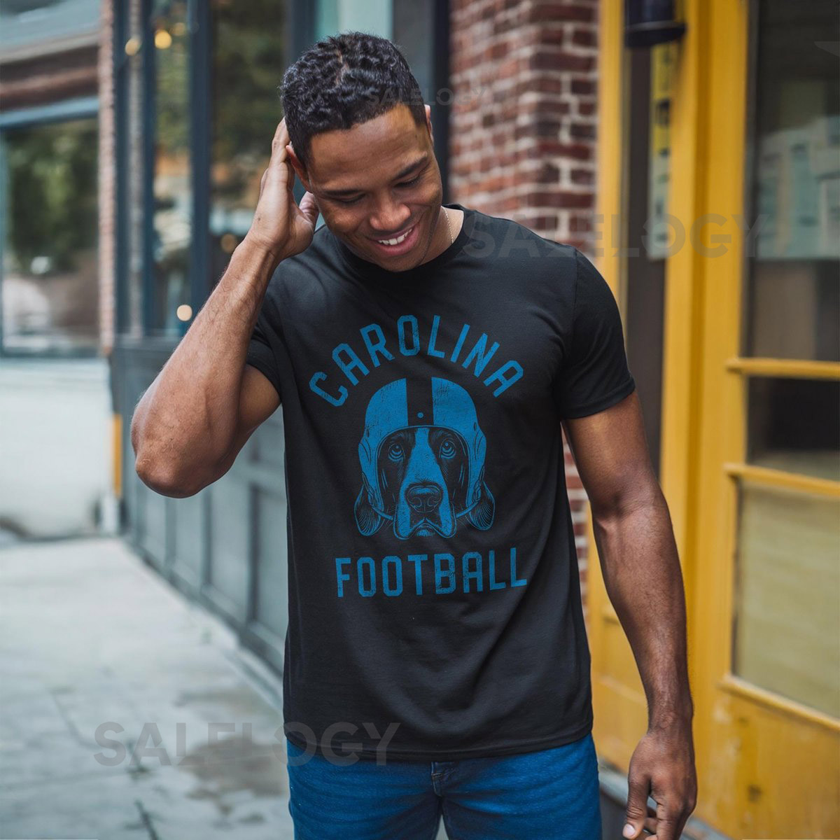 Carolina Football Basset Hound T-Shirt Dog Lover Gift for Carolina Panthers fans_316