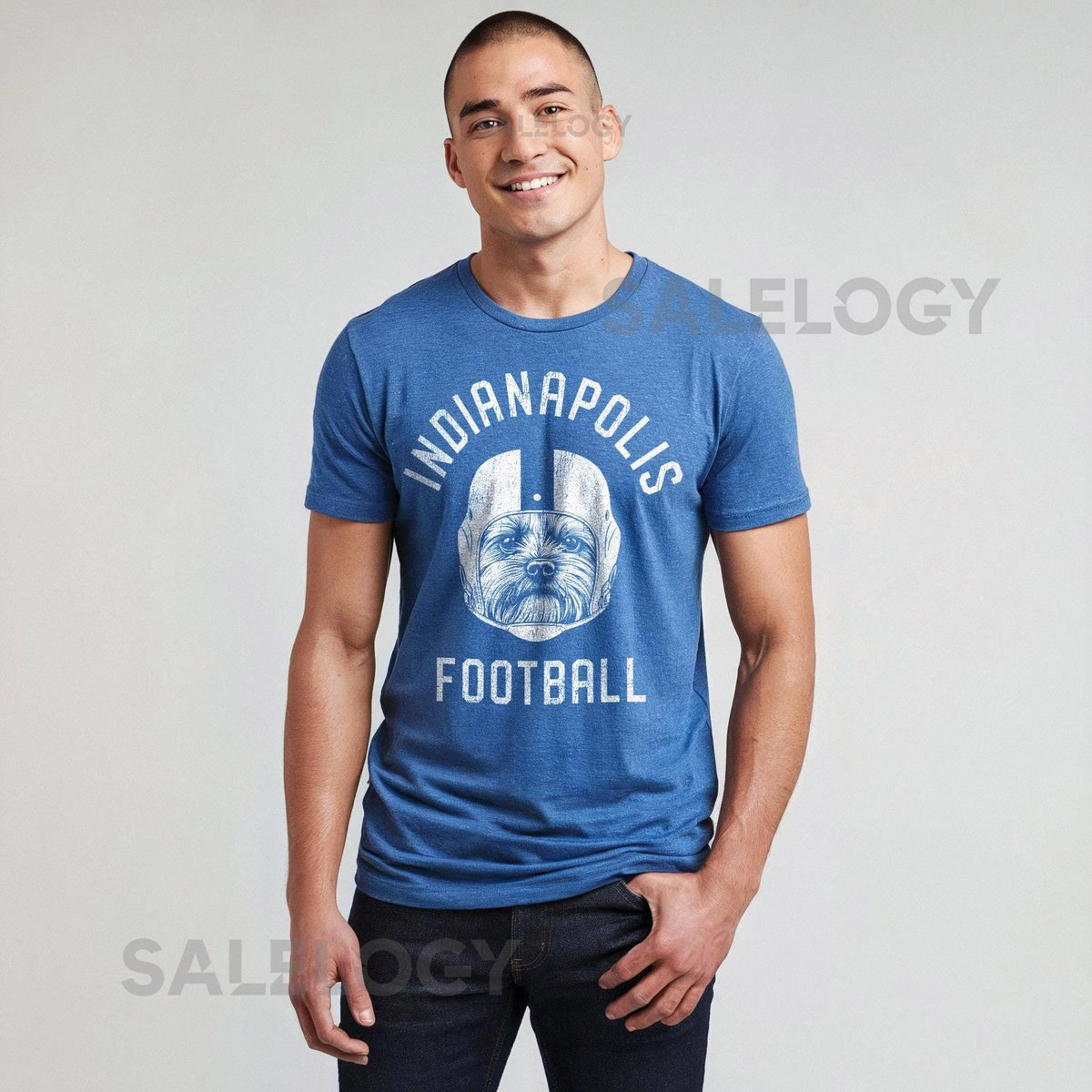 Indianapolis Football Yorkie T-Shirt Dog Lover Gift for Indianapolis Colt_543