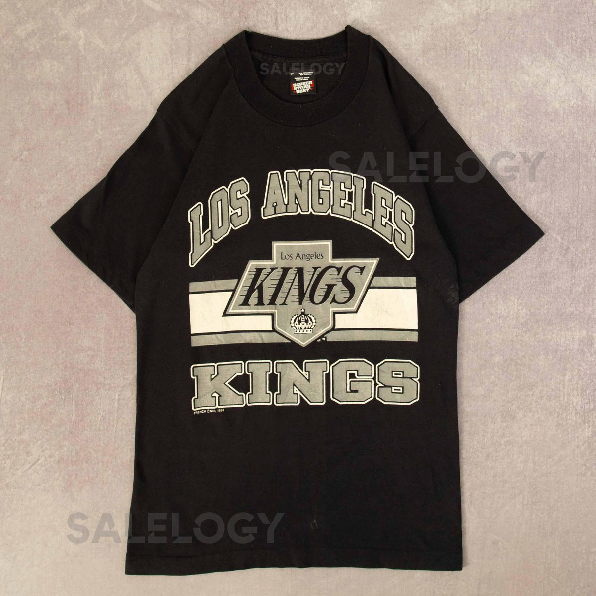 Vintage 80s Screen Stars Los Angeles Kings Graphic T-Shirt S Mens Black_410