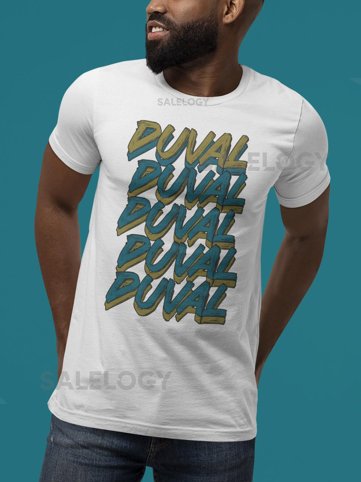 Duval County quotstackedquot T-Shirt- White Sizes S-4XL J_119