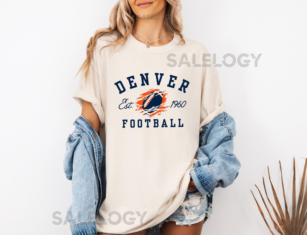 Denver Vintage Football Shirt Denver Football T-shirt Comfort Colors Shirt Football Fan Gift Denver Varsity Shirt Game Day Shirt_364