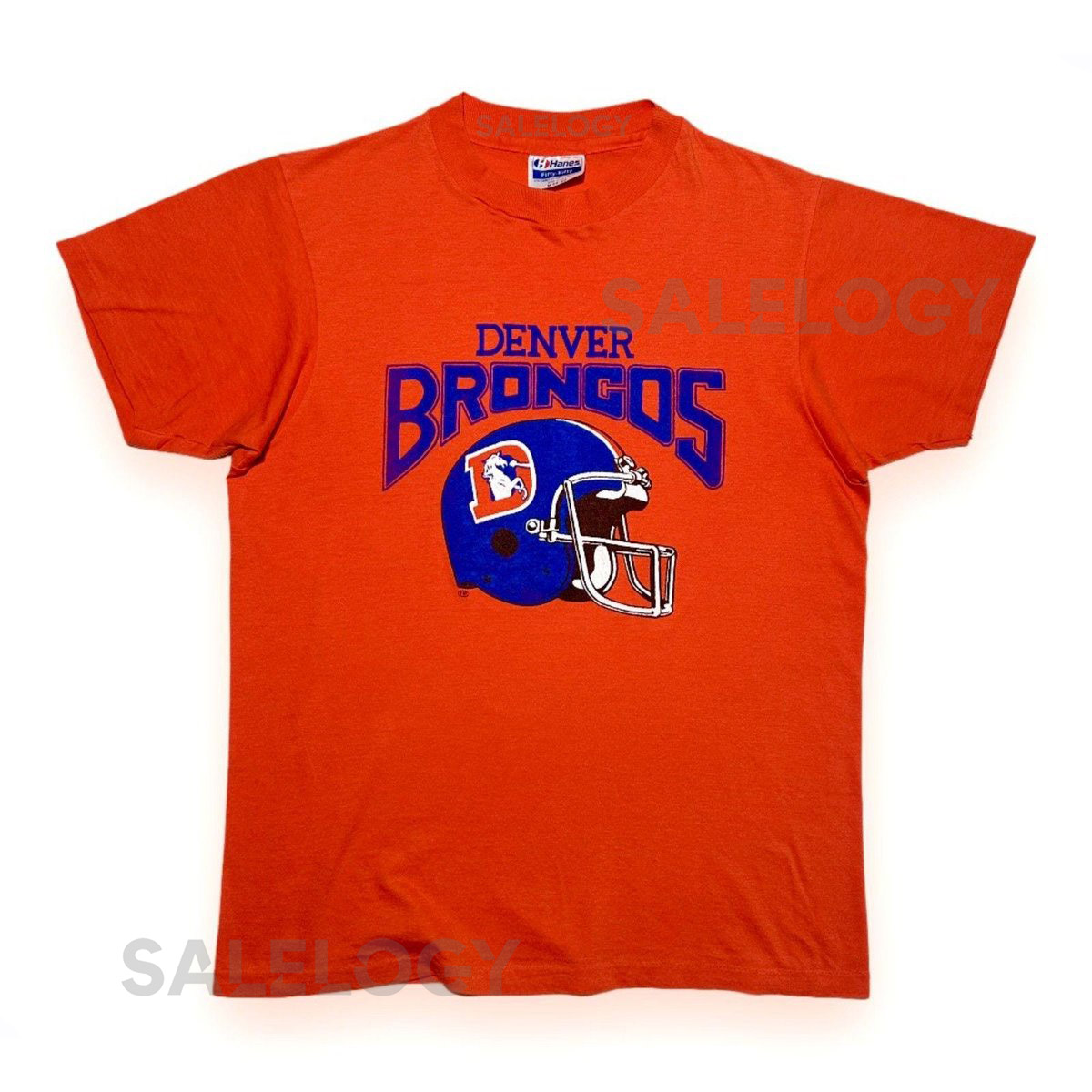 Vintage 80s Denver Broncos T-Shirt Hanes Fifty-Fifty Single Stitch NFL Tee_490