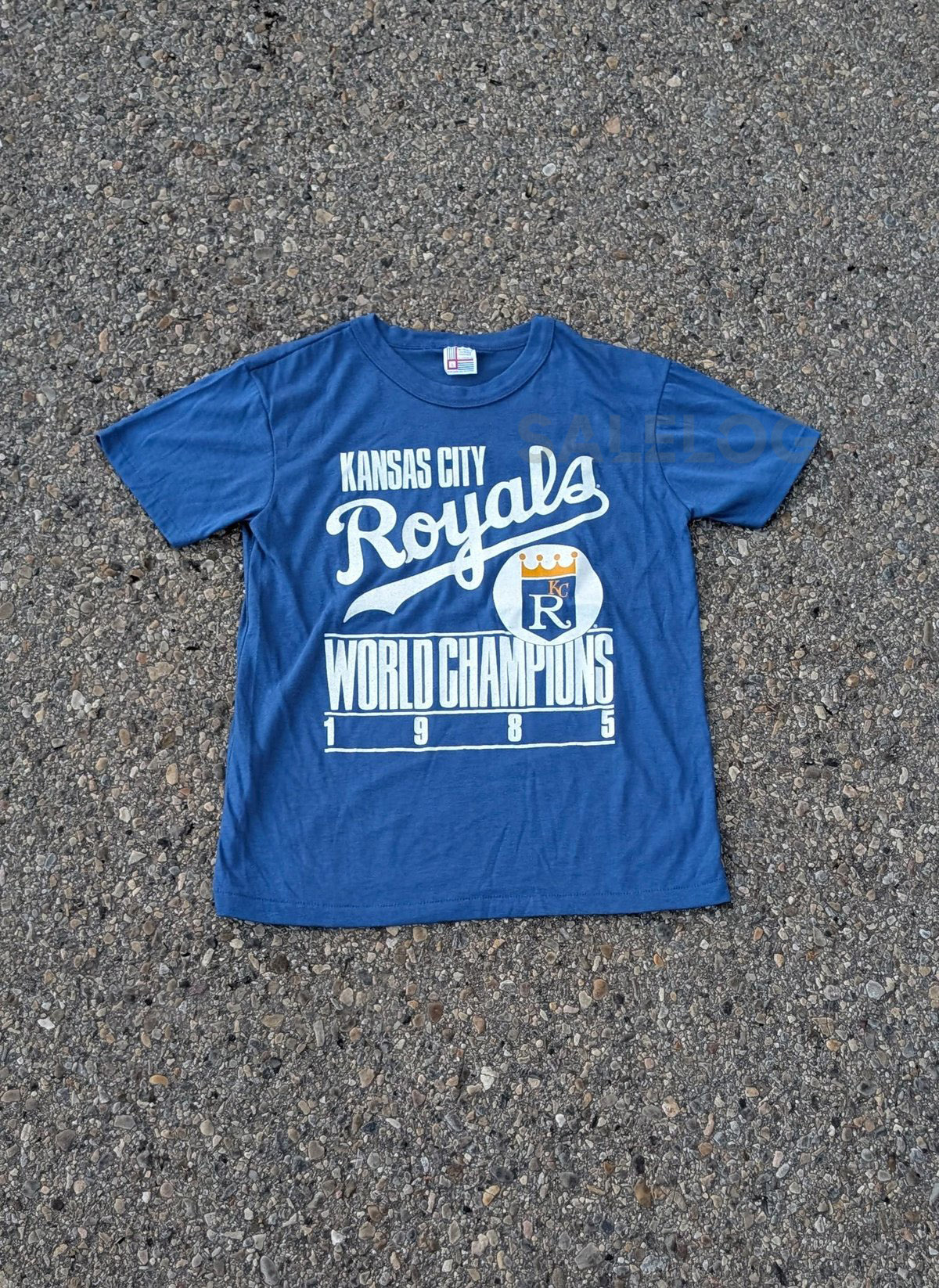 Vintage 1985 Kansas City Royals World Series Champions Single Stitch T-shirt Blue_858