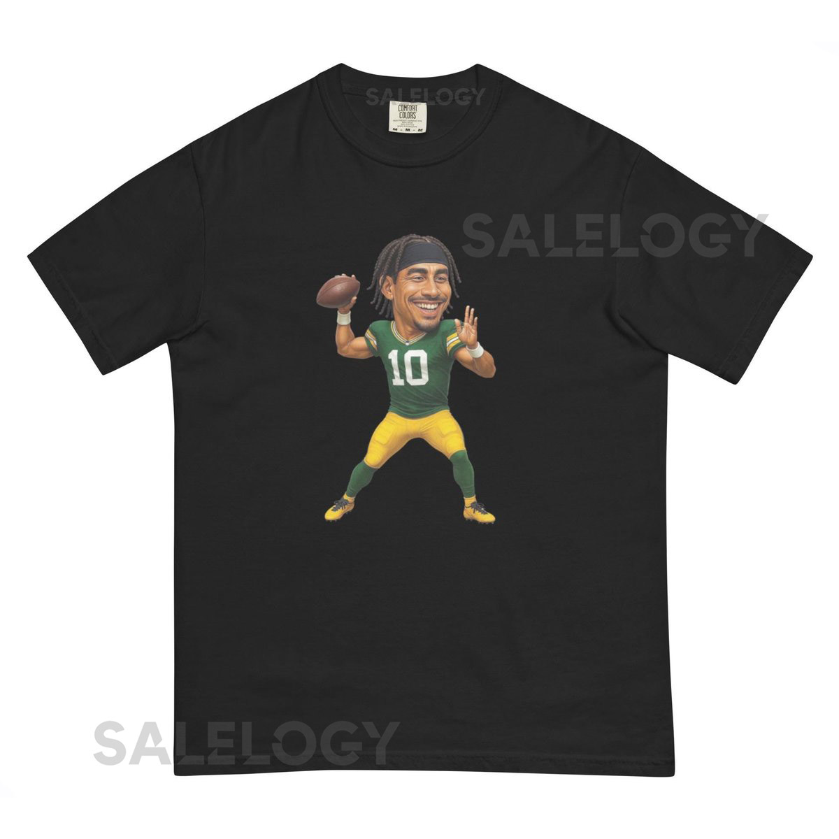 Green Bay Packers Jordan Love Unisex garment-dyed heavyweight t-shirt_463