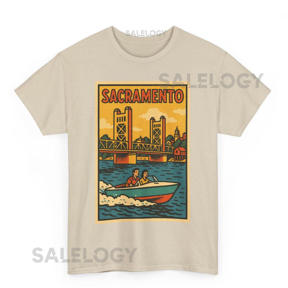 Sacramento T-Shirt Retro Comic California Skyline Tee_546