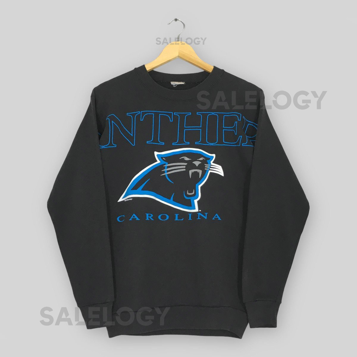 RARE Vintage 90s Carolina Panthers NFL Sweatshirt Small Carolina Panthers Football Logo Sweater Panthers American Football Black Crewneck S_829