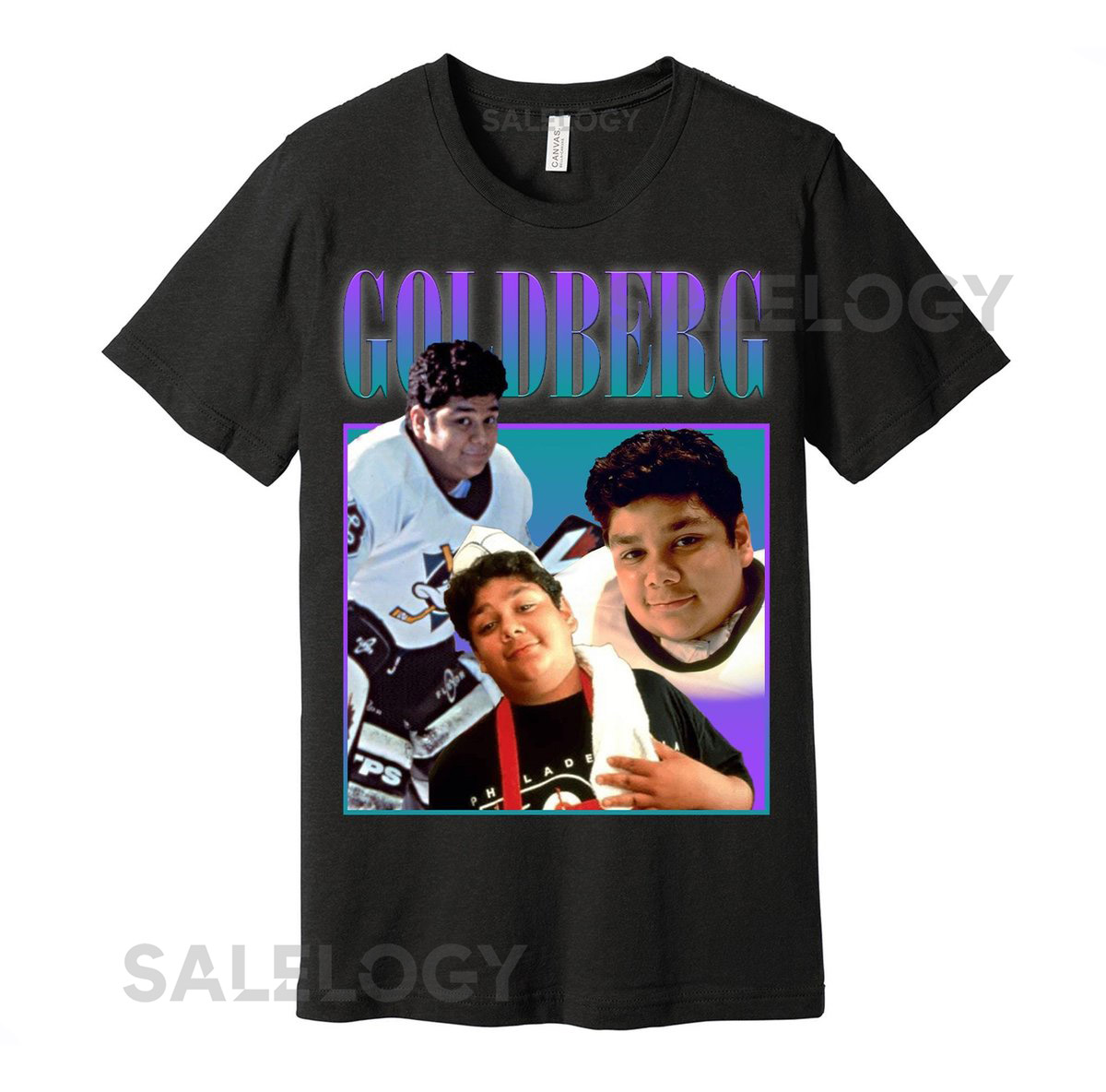 Goldberg Oversized Graphic Street Fashion T Shirt   The Mighty Ducks Lover   Goalie Legend   Hockey Film Nostaglia   Black White or Grey Tee_189