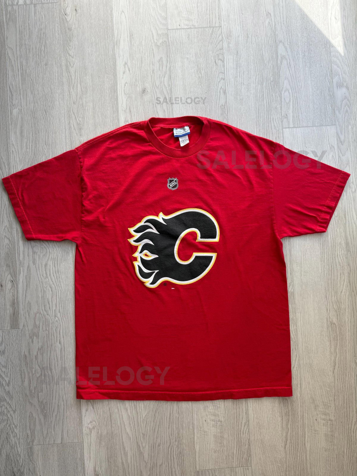 Vintage Calgary Flames NHL Reebok T-Shirt Red Dion Phaneuf 3 Logo Graphic Tee Size XL Hockey Fan Gear_417