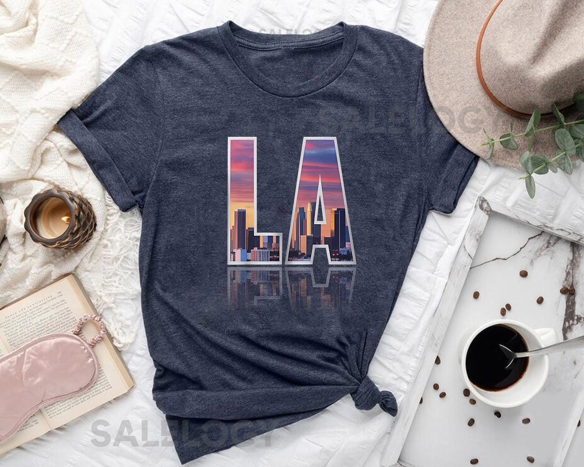 LA City Skyline T-Shirt Los Angeles Sunset Graphic Tee_244