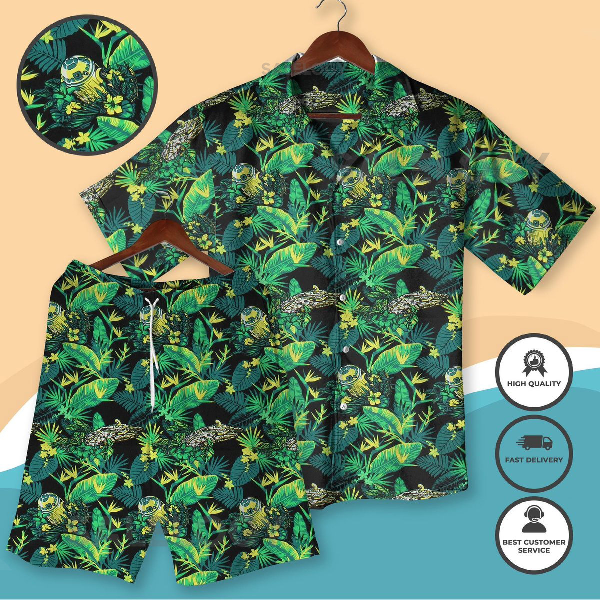 Tropical Jungle Camo Lizard Shirt Shorts Set Hidden Warrior Vacation Outfit Funny Green Creature Summer Matching Set for Men Beach Shirt_283
