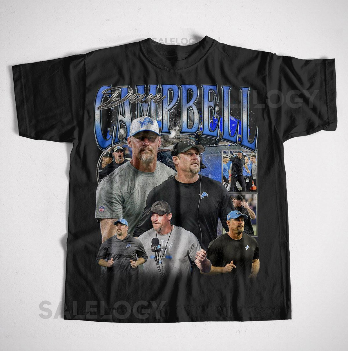 Detroit Football Dan Campbell Retro 90s Style Shirt Grit Era Coach Tee Vintage Bootleg Aesthetic Lions Fan Gift_106