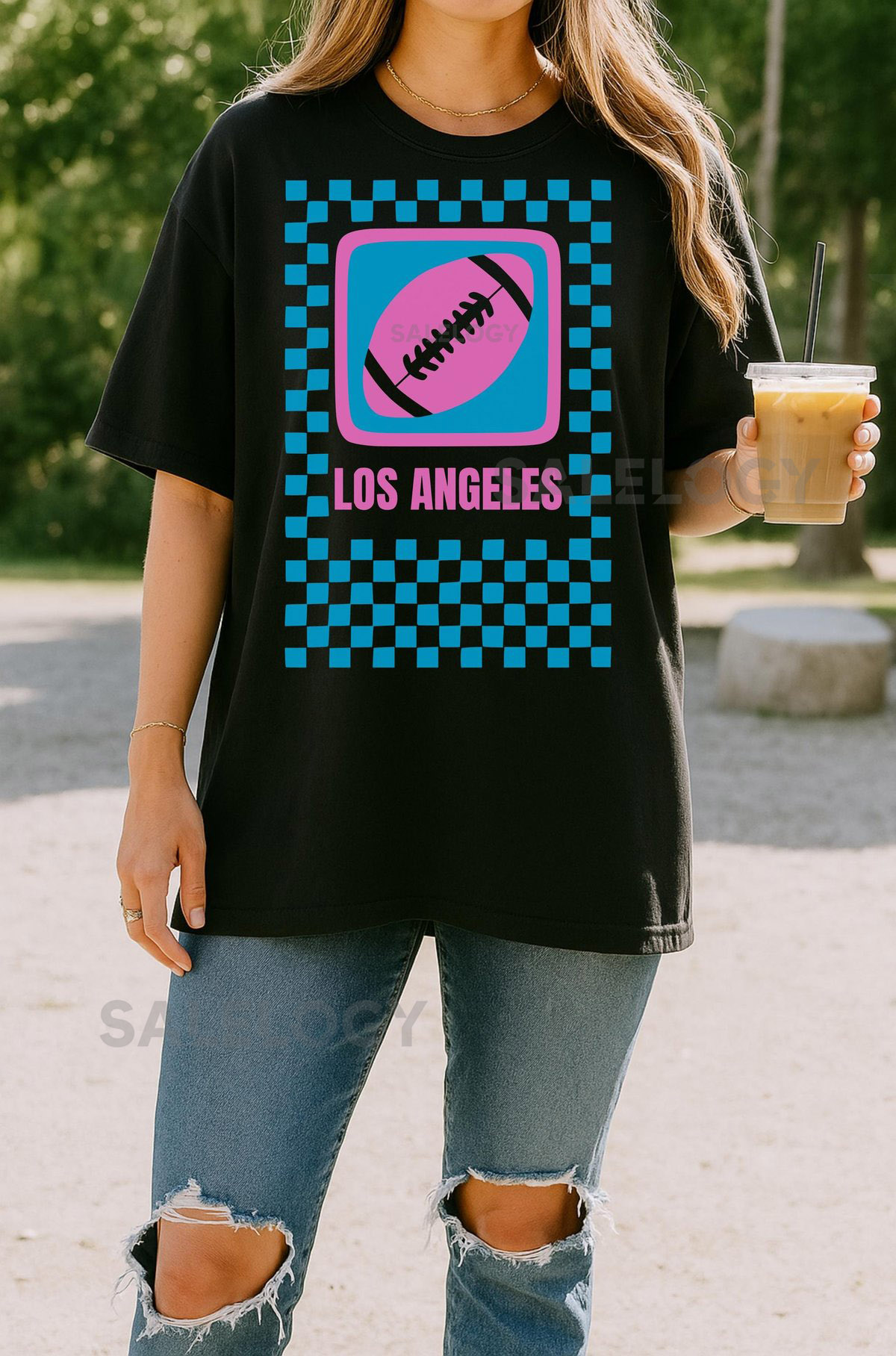 Vintage Los Angeles Football Tee Retro LA Shirt Charger Comfort Colors_819