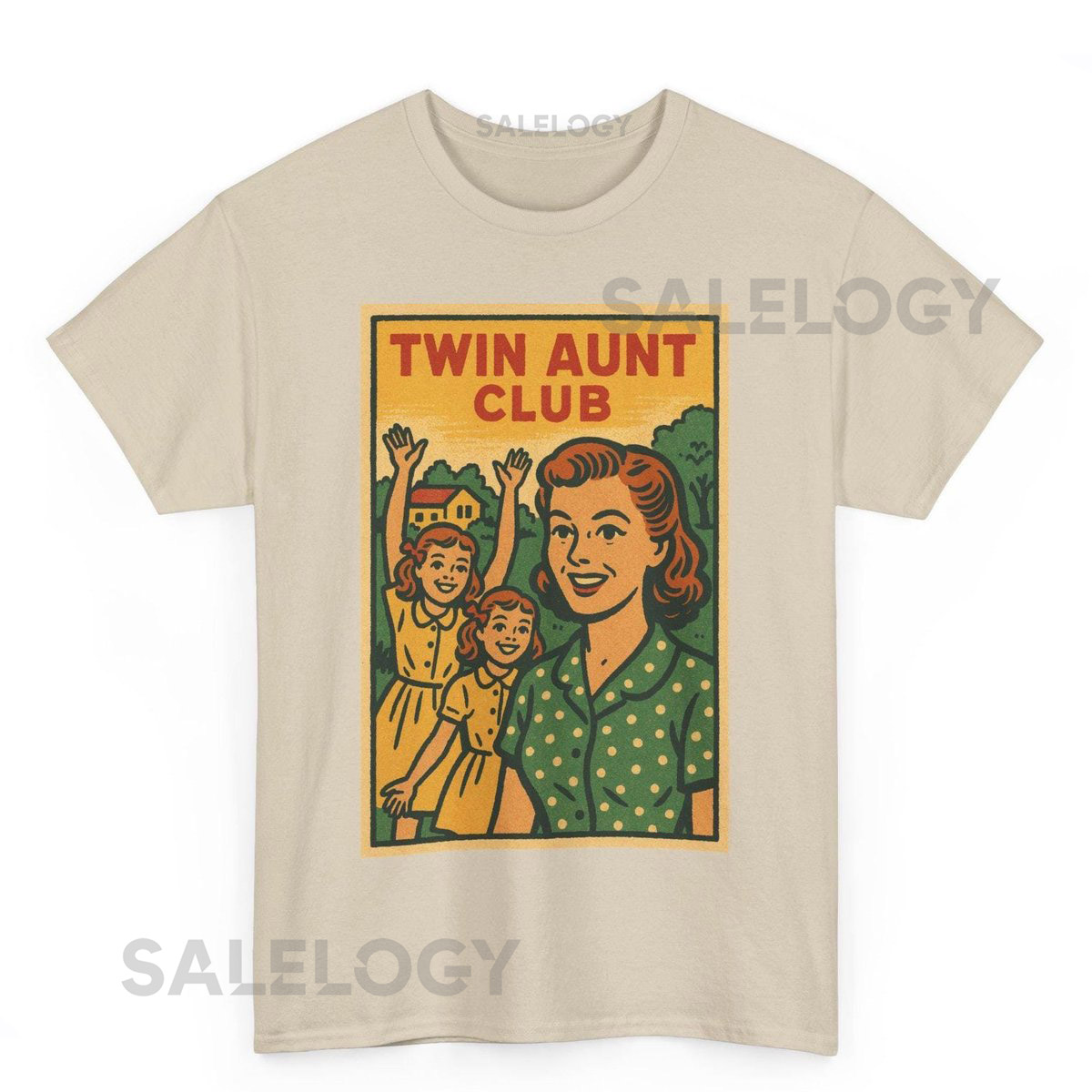 Twin Aunt Club T-Shirt Retro Comic Style Tee for Twin Aunties_819