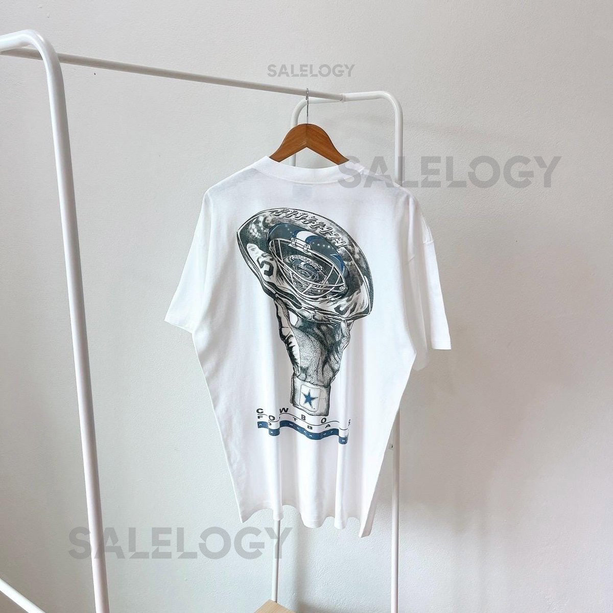 Vintage 90s Dallas Cowboys NFL football College concepts white t-shirt XL_498