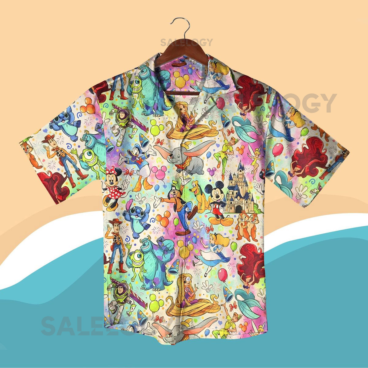 Disney Cartoon Hawaiian Shirt Mickey Shirt Stitch Shirt Ariel Shirt Rapunzel Shirt Toy Story Shirt Summer Outfit Beach Shirt_65