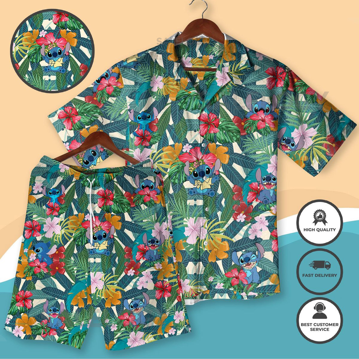 Stitch Aloha Floral Hawaiian Shirt Lilo and Stitch Summer Beach Hawaii Shirt Tropical Stitch Hawaiian Shirt Floral Summer Outfit_259