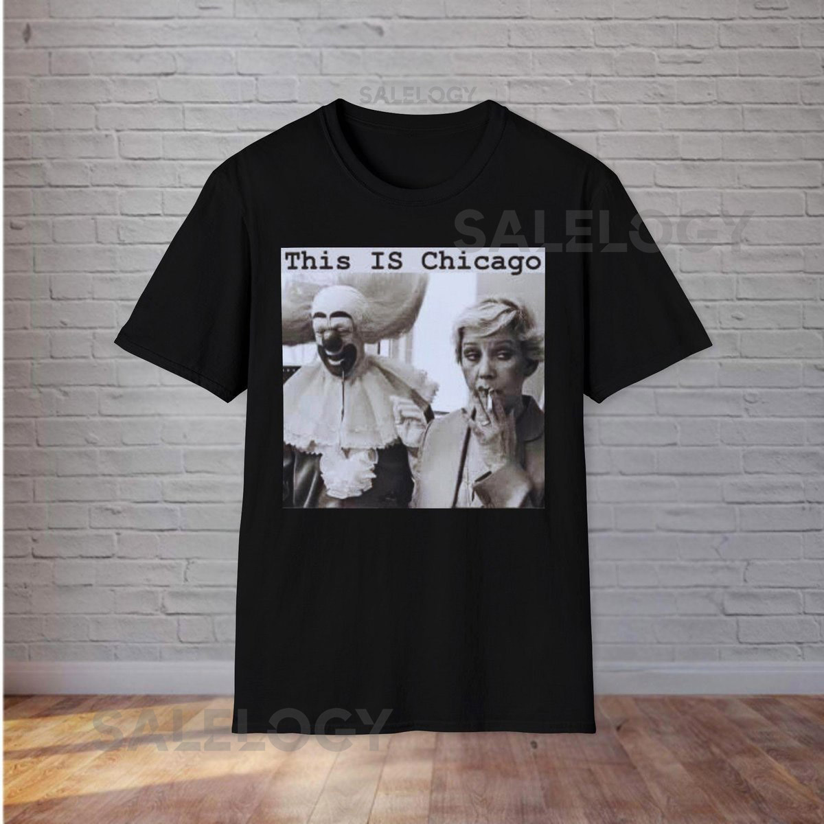 THE Chicagoan's Tee Mayor Jane Byrne 1981 Off-Camera Smoke Break with Chicago's OWN B0Z0 the Clown Look on her Face_236