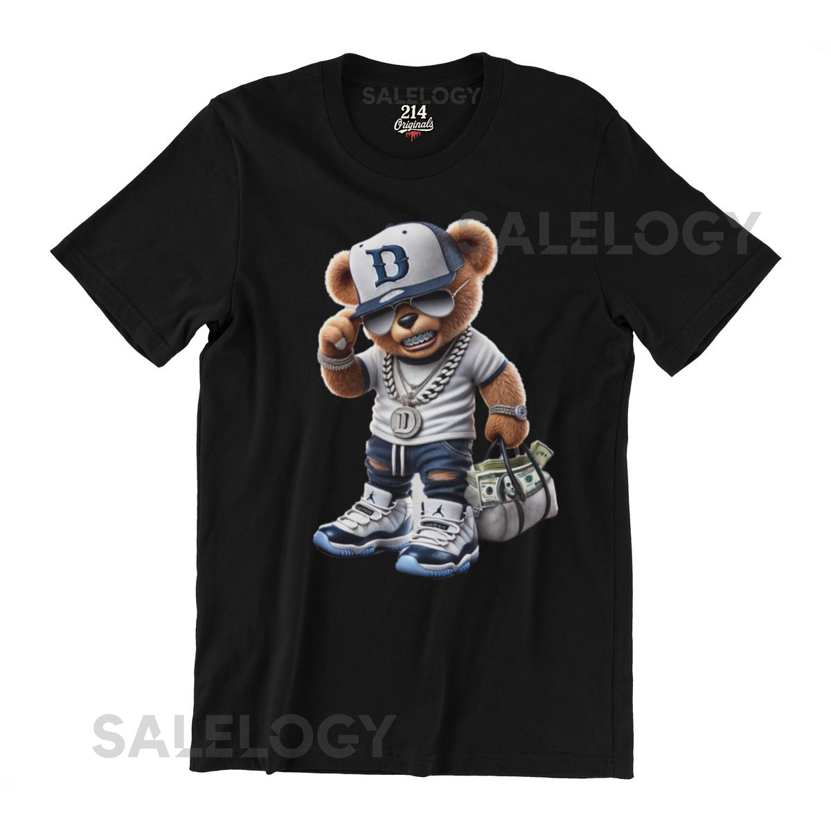 Dallas Money Teddy Shirt Urban Bear with Chains Jordans_272
