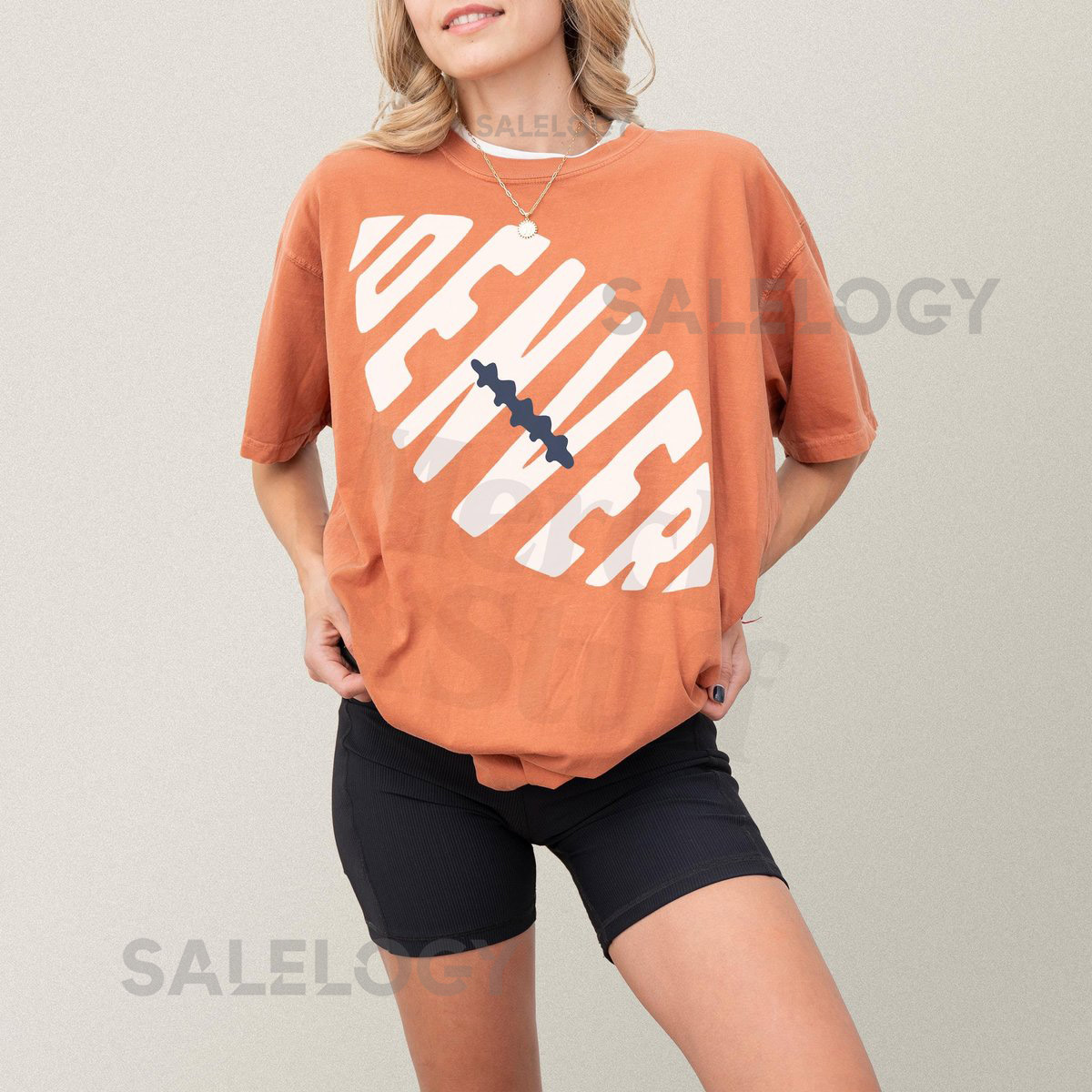 Denver Football Graphic Tee Comfort Colors Unisex Retro Orange and Navy Colorado Football Fan Apparel Gift Vintage Denver Game Day T-Shirt_343