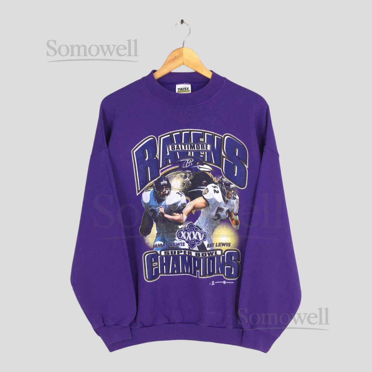 Vintage 90s Baltimore Ravens NFL Purple Sweatshirt XLarge Baltimore Ravens Printed Crewneck Ravens National Football League Sweater Size XL_915
