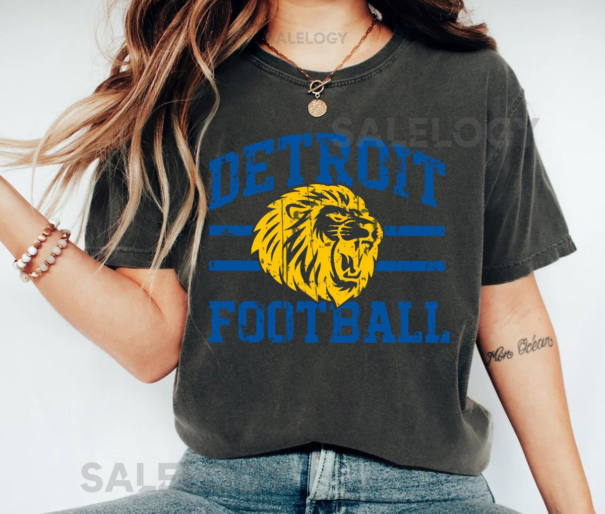 Retro Lions Football Shirt Comfort Colors NFL Detroit Shirt Vintage Football Season Tees Trendy Game Day Lion Tops Gift for Detroit Fans_645