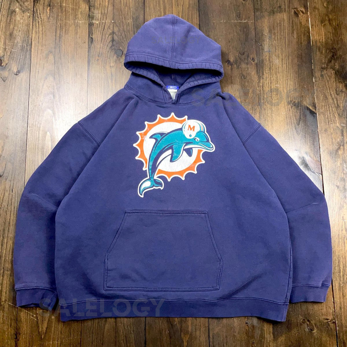 Vintage 1990s Miami Dolphins NFL American Football Hoodie Sweatshirt size 2XL_592