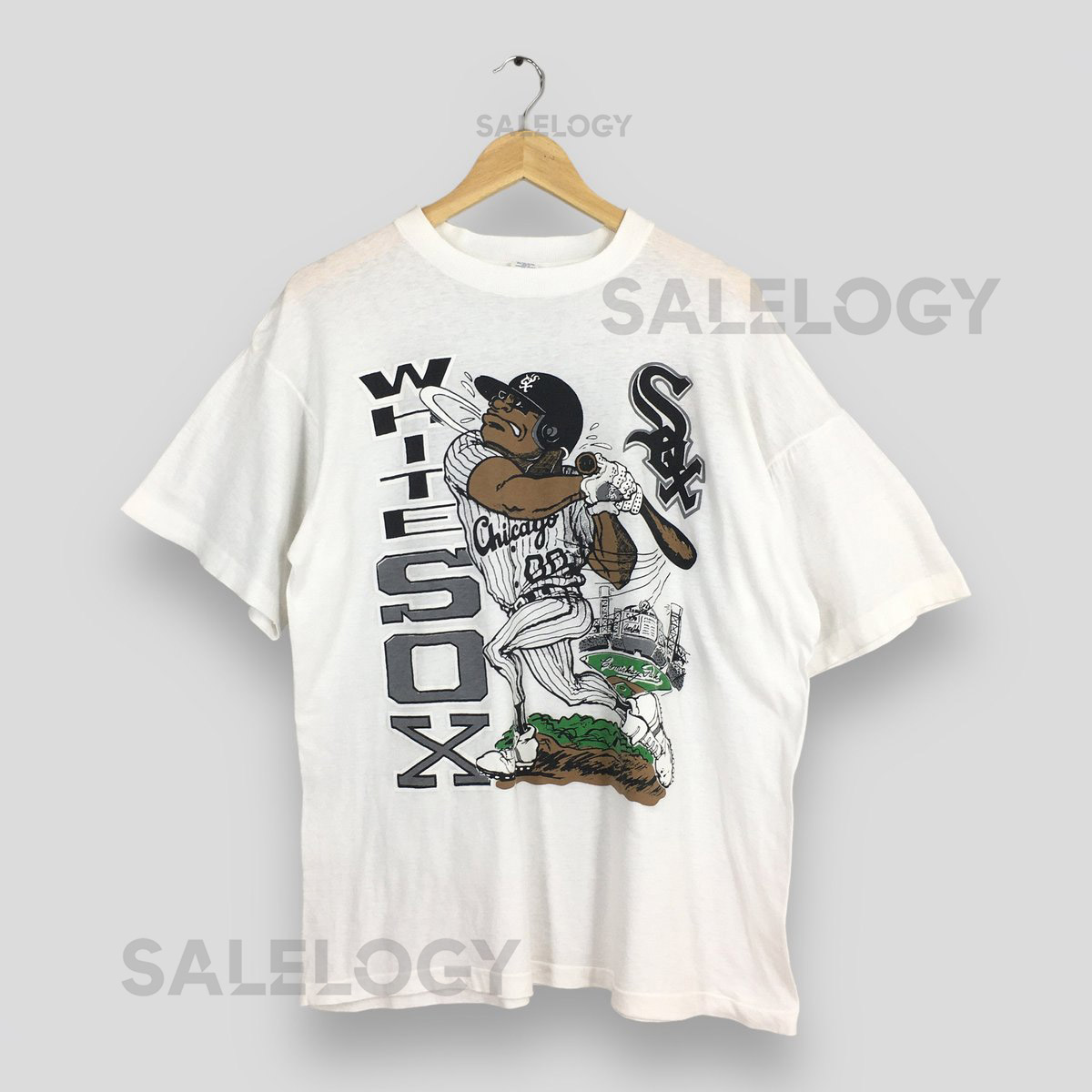 Vintage 90s Chicago White Sox MLB Baseball Tshirt Large Chicago Baseball Team Graphics Printed Player Super Bowl White Sox Tee Jersey Size L_431