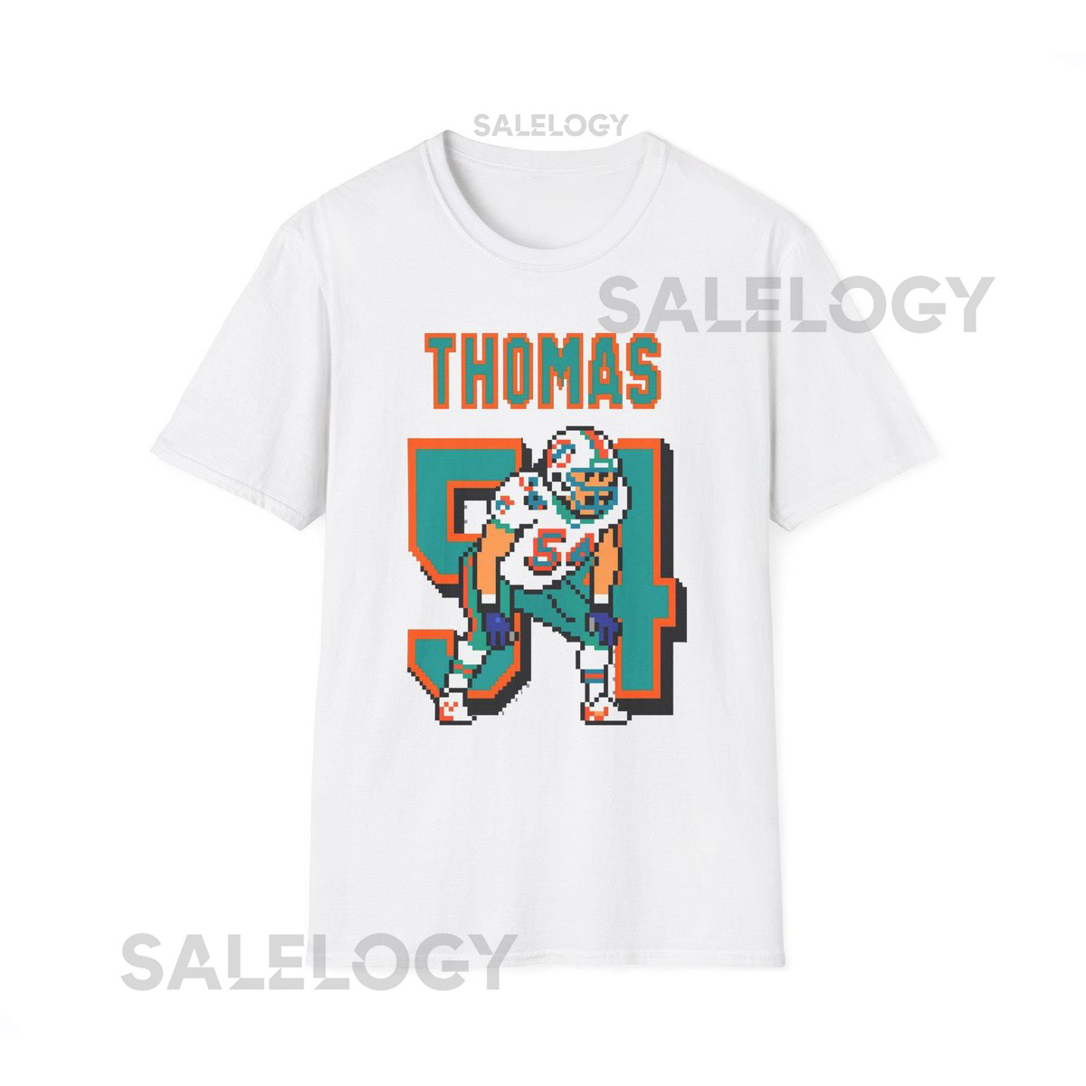 Zach Thomas Pixel Art Shirt Retro 8 Bit Football Tee Miami Fan Gift Vintage Arcade Style NFL Legend 54 Jersey Geek Sports Tee_735