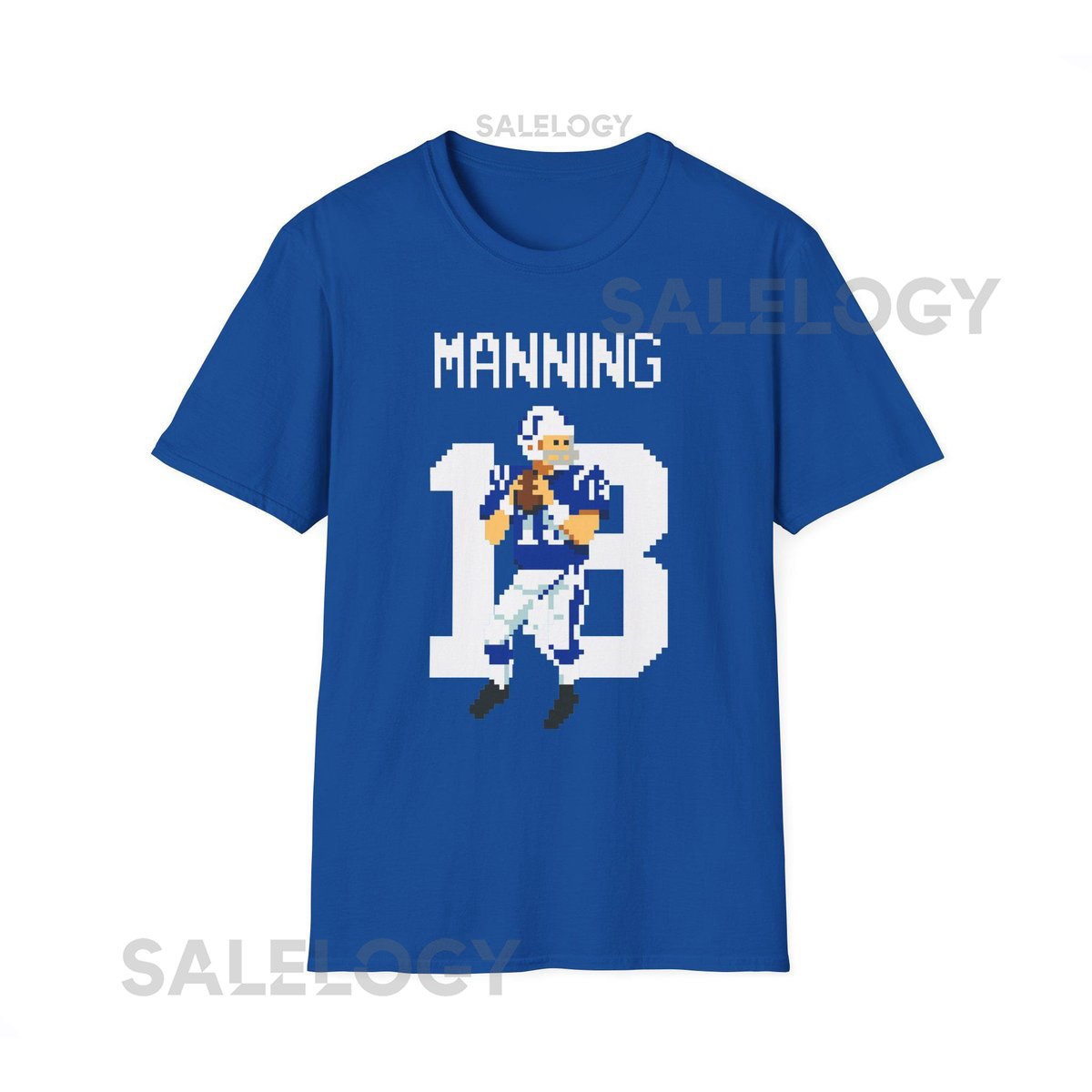 Peyton Manning Shirt Pixel Art Indianapolis Colts Shirt Retro 8 Bit Vintage Football Tee 18 Jersey Graphic Unisex Game Da_783