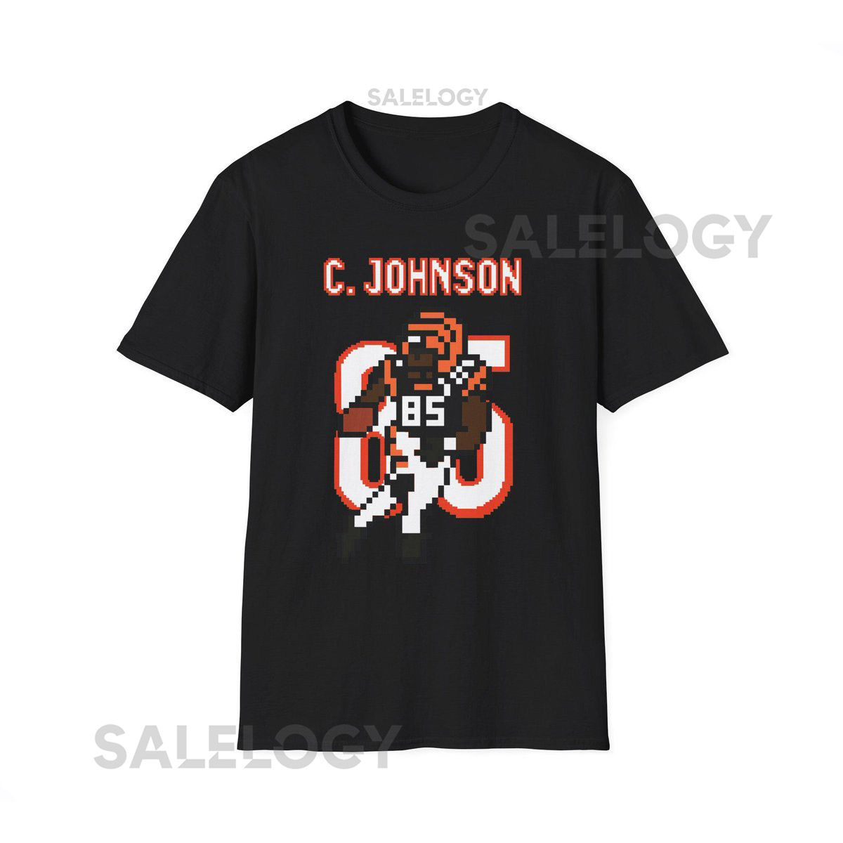 Chad Johnson Shirt Pixel Art TShirt Retro 8 Bit Cincinnati Football 85 Bengals Wide Receiver Throwback Gamer Legend Gift Fan Top Mens_416