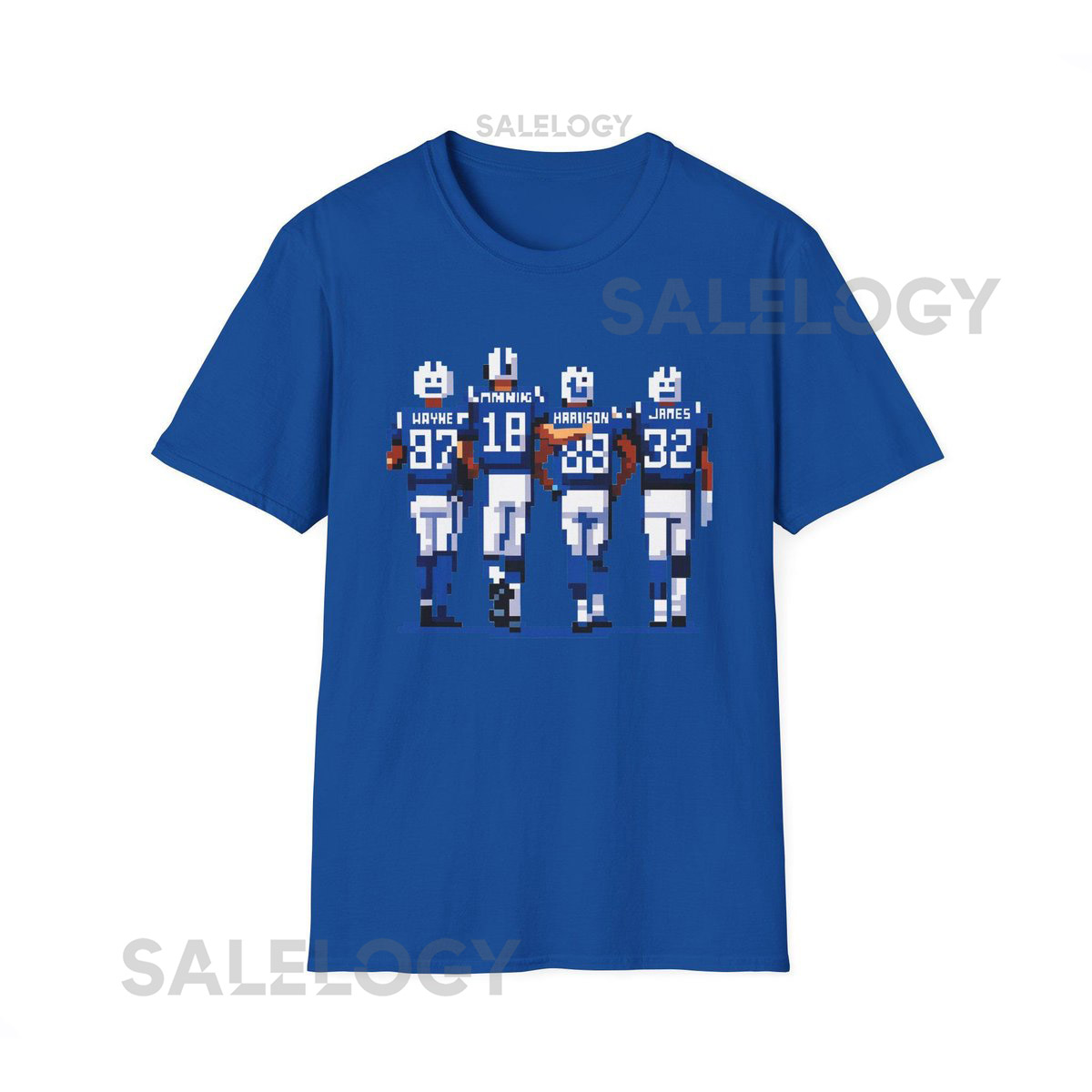 Peyton Manning Tee Colts Quartet Pixel Art T Shirt Retro 8 Bit Indianapolis Legends Harrison Wayne James Vintage Football Gam_784
