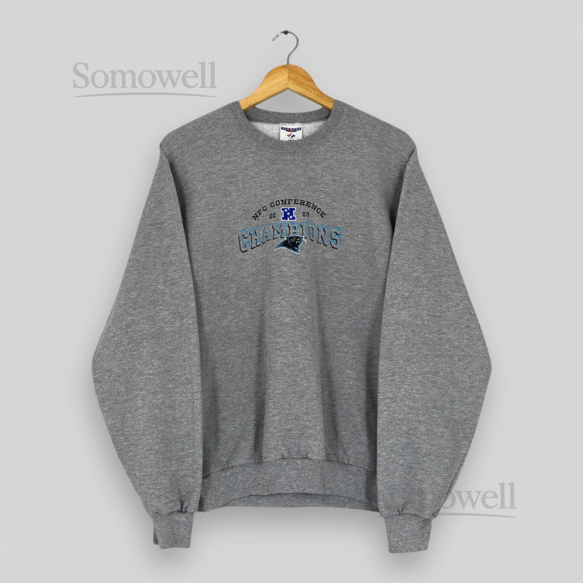 Vintage Y2K Carolina Panthers NFL Sweatshirt Small Carolina Panthers Football Champions Sweater Panthers American Football Gray Crewneck S_68