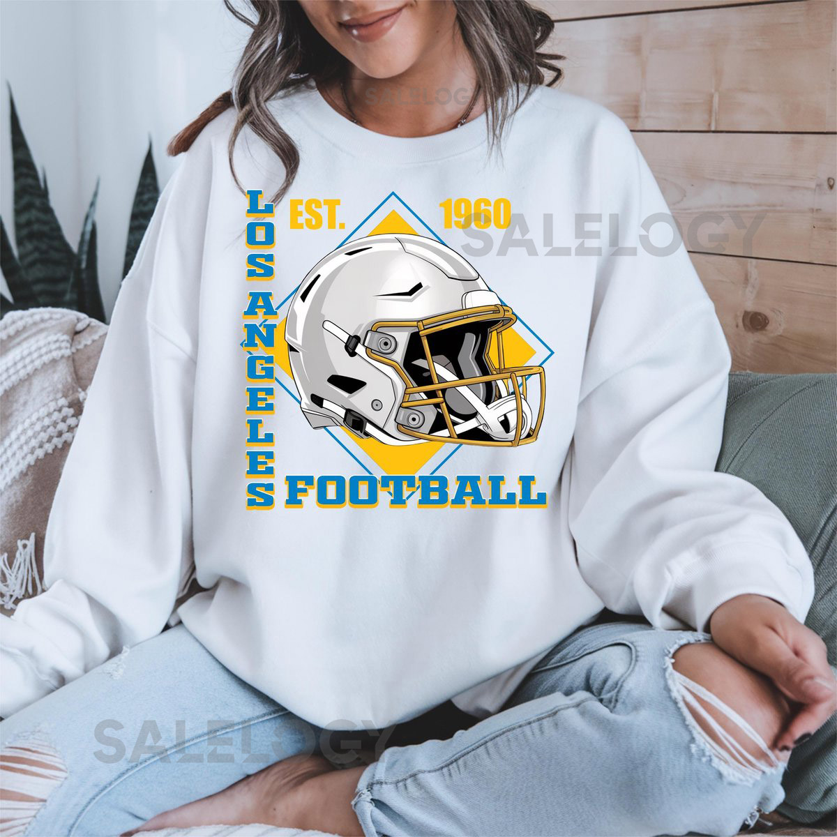 LA Chargers T-Shirt Los Angeles Football Sweatshirt Comfort Colors Tee Established 1960 Helmet Graphic Sports Fan Apparel Gift Idea_51