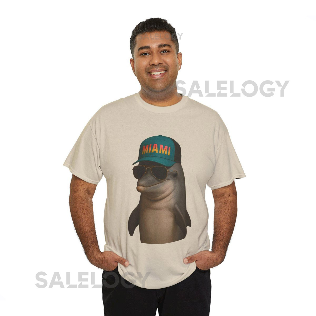 Miami Dolphin Graphic Tee Unisex Cotton T-Shirt Beachwear Summer Style Fun Gift for Dolphin Lovers Vacation Shirt_407
