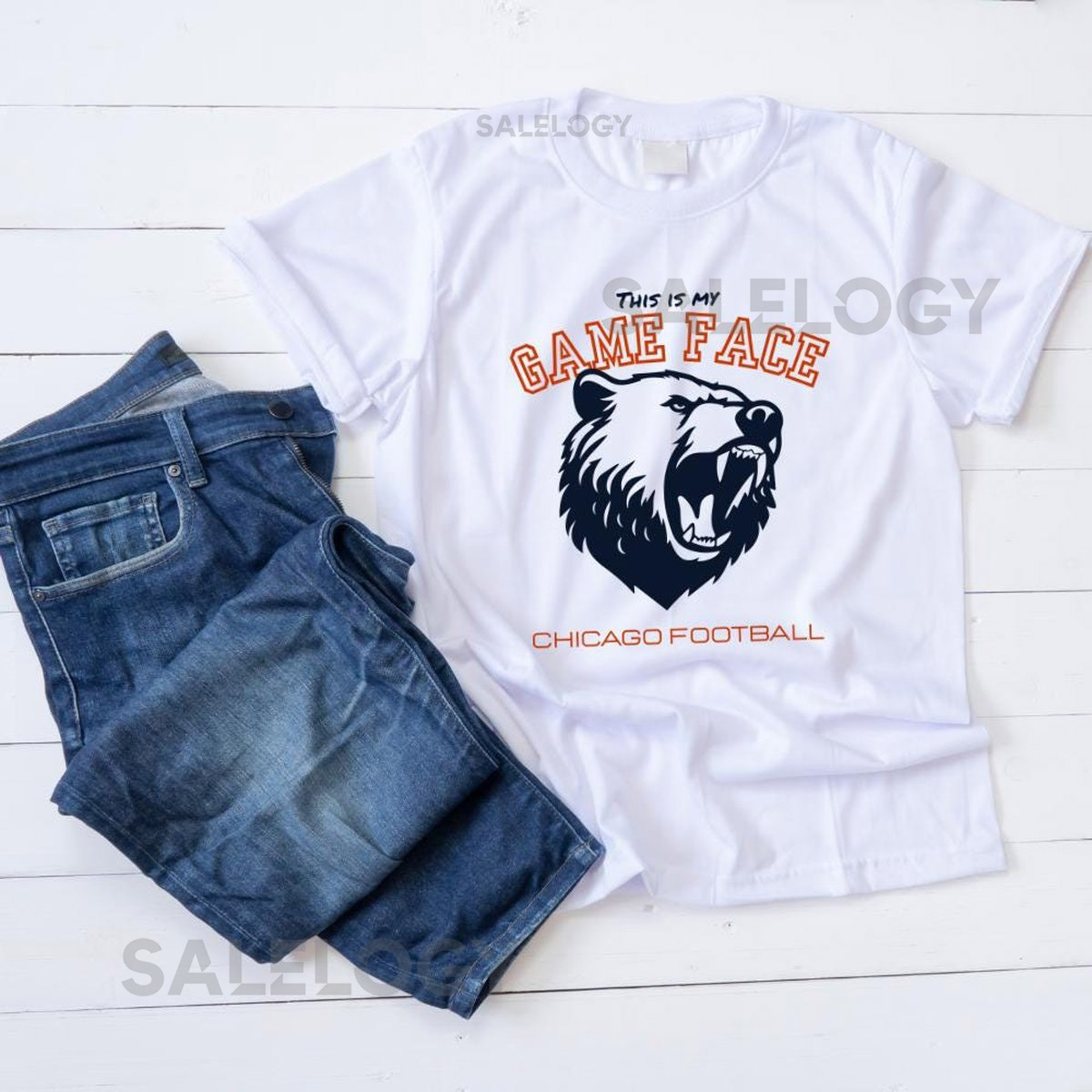 Chicago Football Shirt Unleash Your Game Face with This Bears Tee - Ideal Gift for Football Fanatics_467