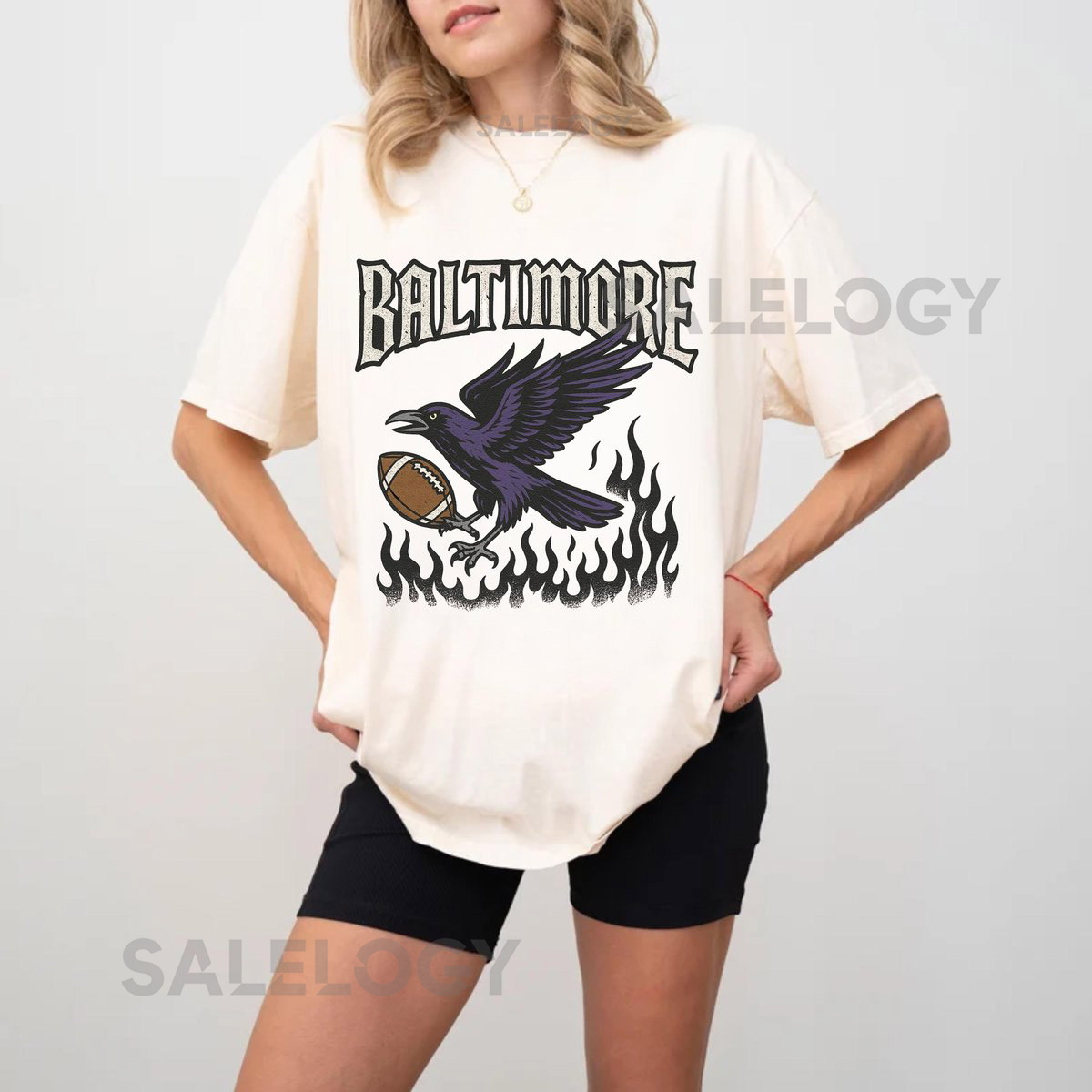 Baltimore Raven Football Tee Oversized Graphic T-Shirt Game Day Shirt Unisex Fit_108