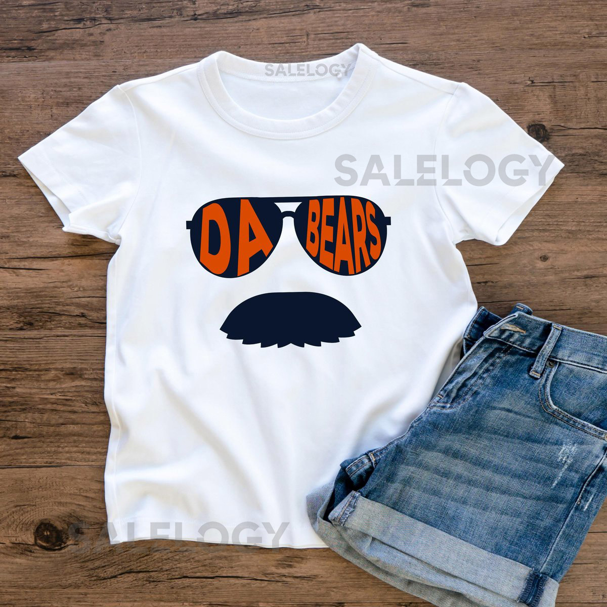 DA BEARS Football Fan Shirt Funny Game Day Sunglasses Mustache Tee Sports Parody Shirt Unisex Tailgate T-Shirt Bold Fan Apparel_606