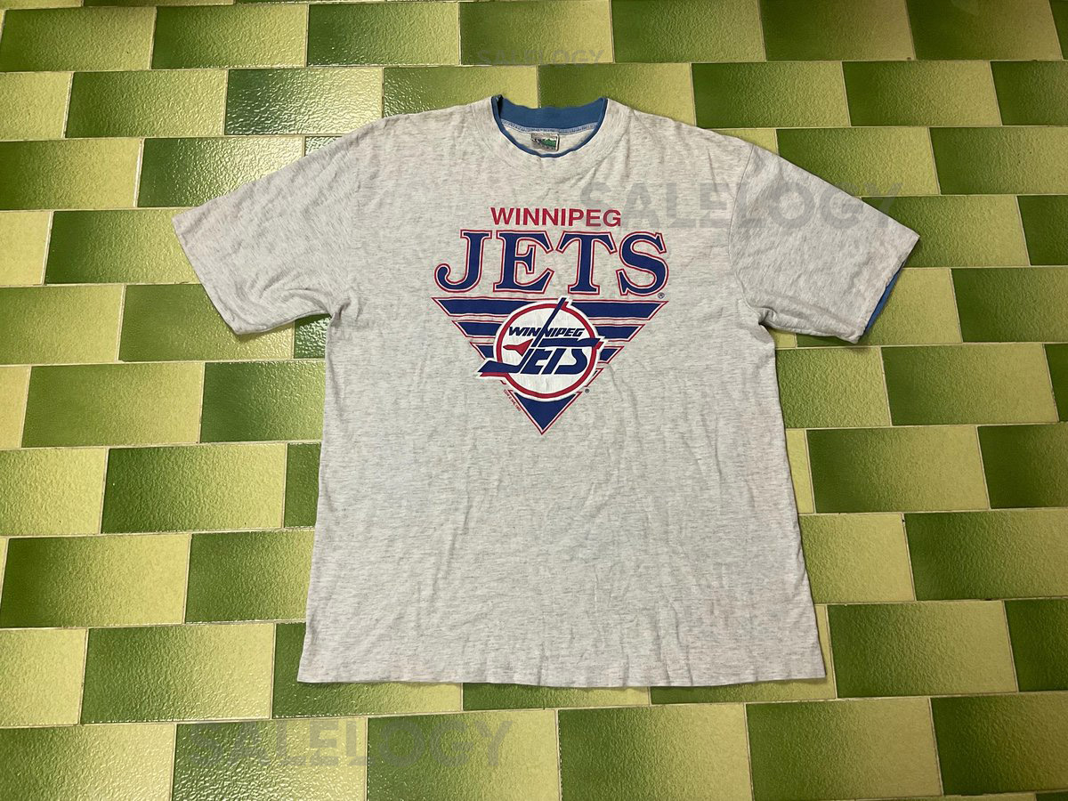 Vintage 90s NHL 1992 Winnipeg Jets T Shirt Single Stitch Fits Large_693