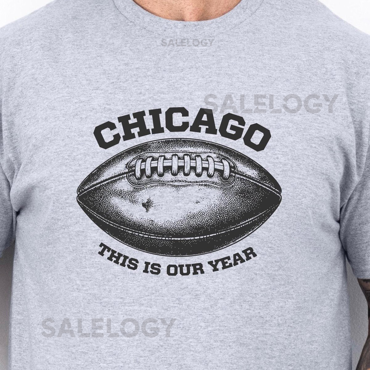 Chicago Football Retro Graphic Tee Unisex Heavy Cotton T-Shirt_188