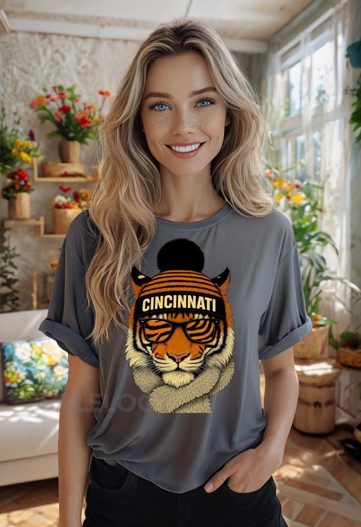 Cincinnati Football Graphic Tee Unisex Garment-Dyed Cotton T-Shirt_529
